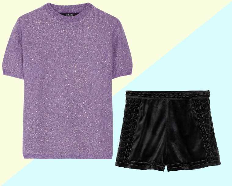 velvet shorts h&m