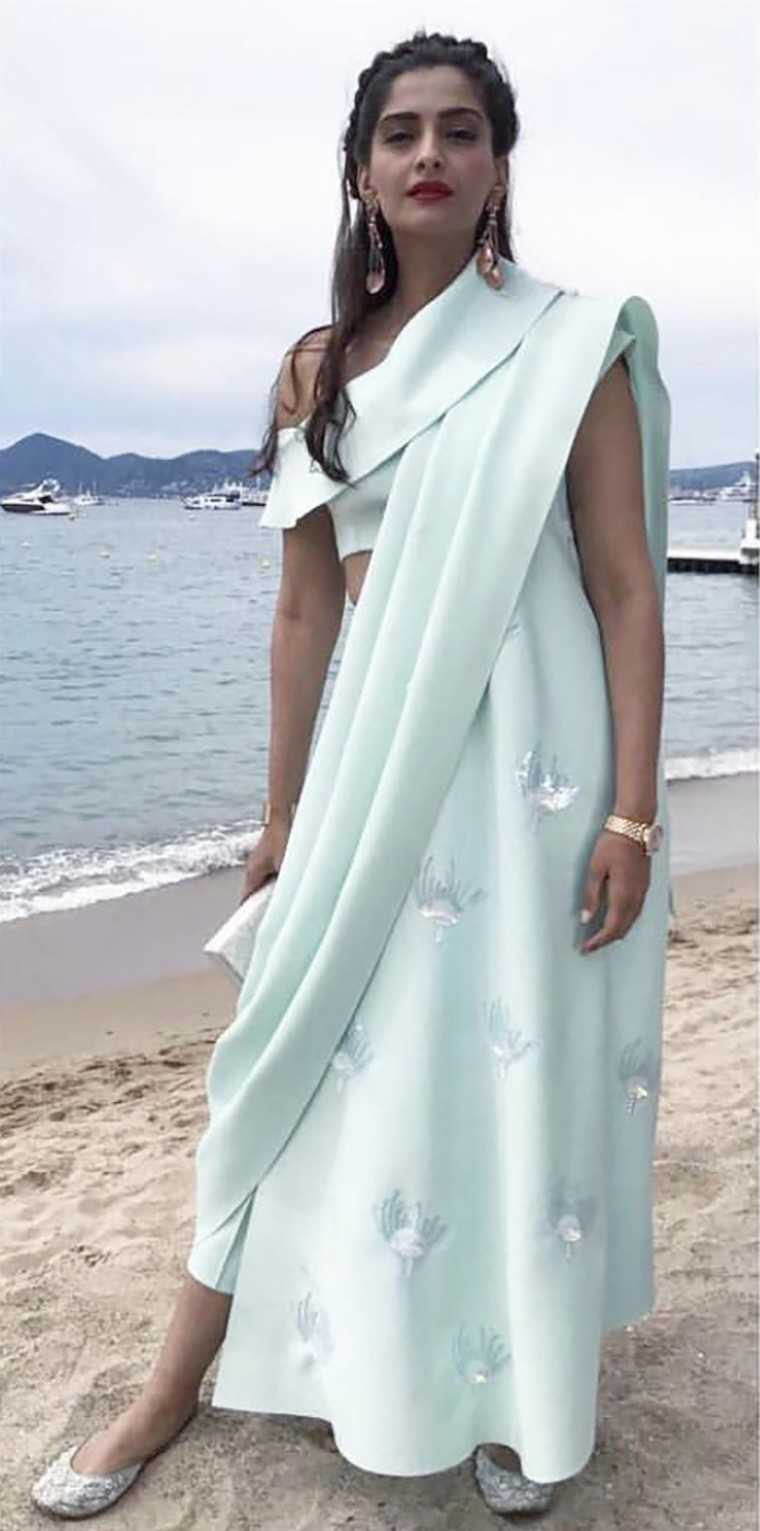 sari gown by Masaba Gupta sonam