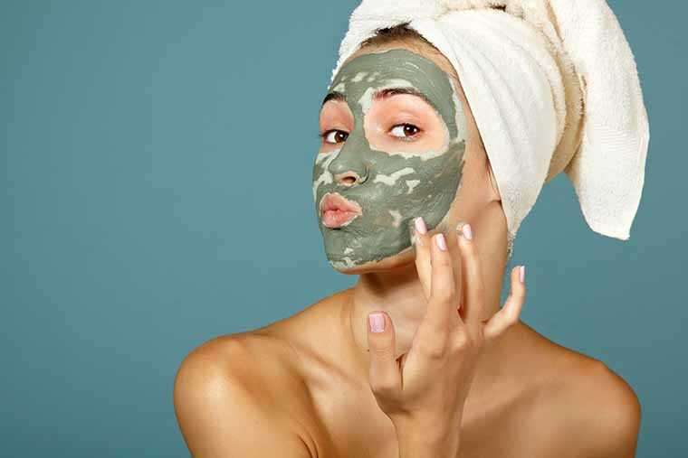 clay-based face mask twice a day