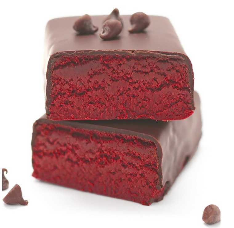 Healthy red velvet fudge protein bar