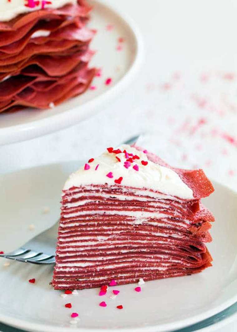 Red velvet crepe cake by @sweetandsavorybyshinee