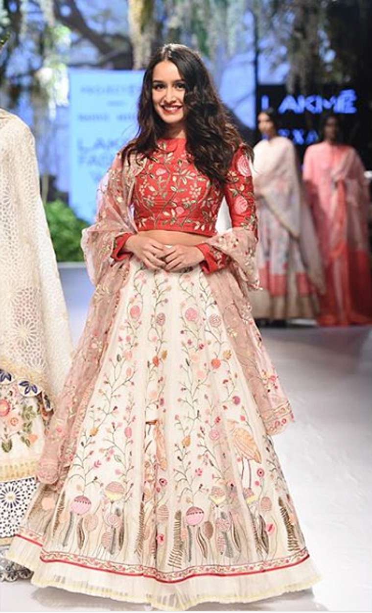 Shraddha Kapoor looks picture perfect in an ivory lehenga set for a wedding!