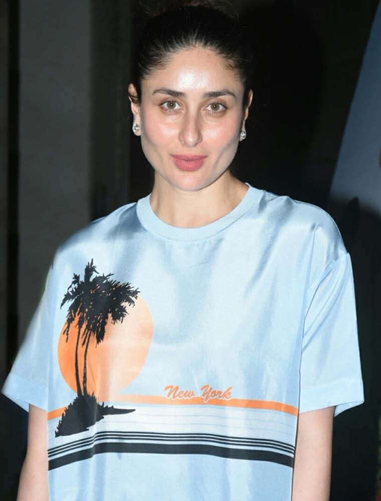Mrs Khan goes sans makeup with only nude lipstick.
