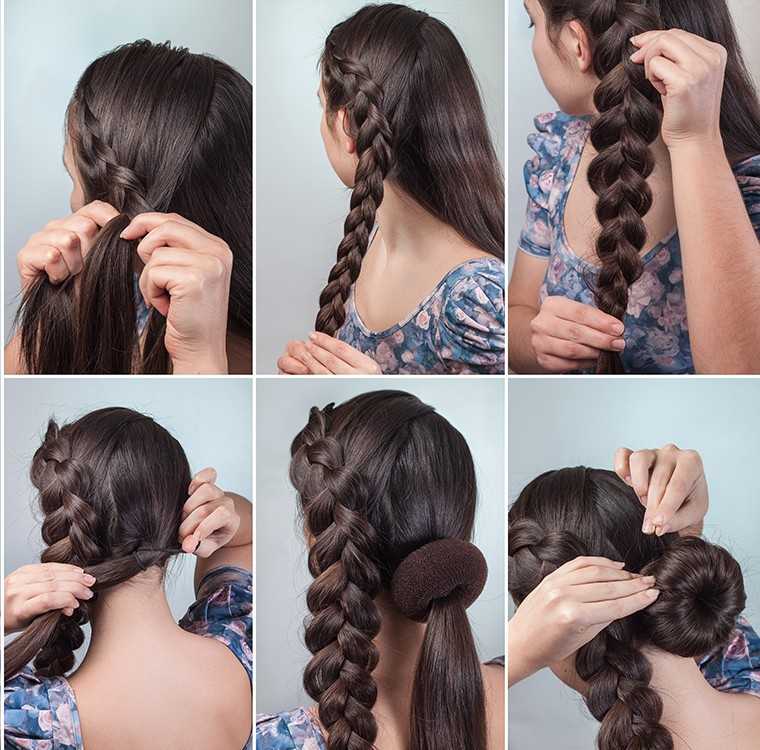 Bridal braided bun hairstyles for D-Day 