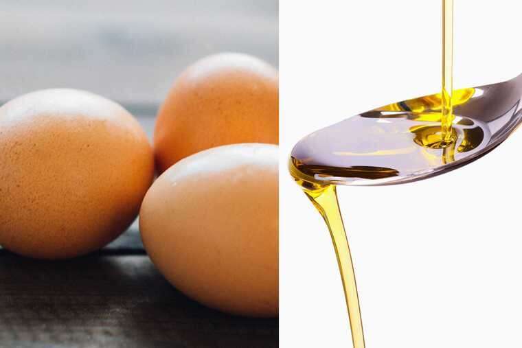 Vegetable oil and eggs