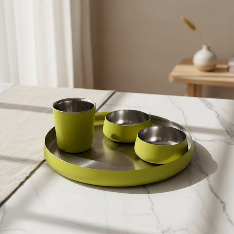 Primary Dinner Set In Green From Arttdinox