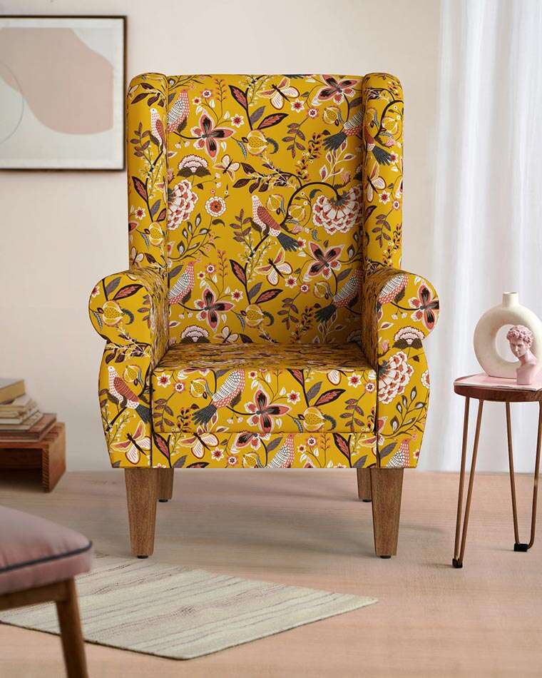 Begum Wing Chair – Yellow Dragon Fruit From Chumbak