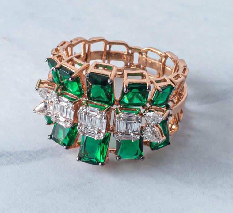 Emerald And Diamond Statement Ring From Avama Jewellers