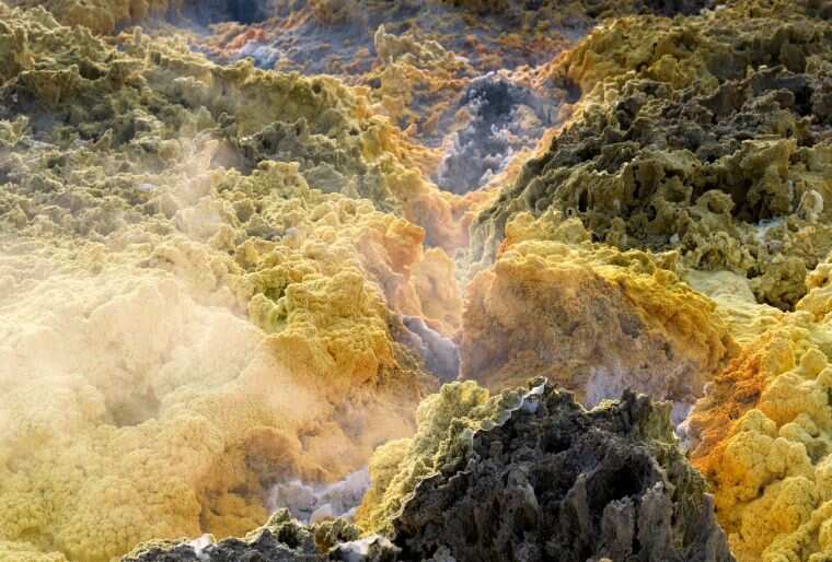 3 Hydrothermal heat and acid contribute to the dynamic landscape of the Danakil Depression