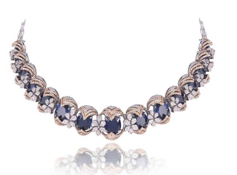 Blue Enchantment Necklace Set From Khurana Jewellery House