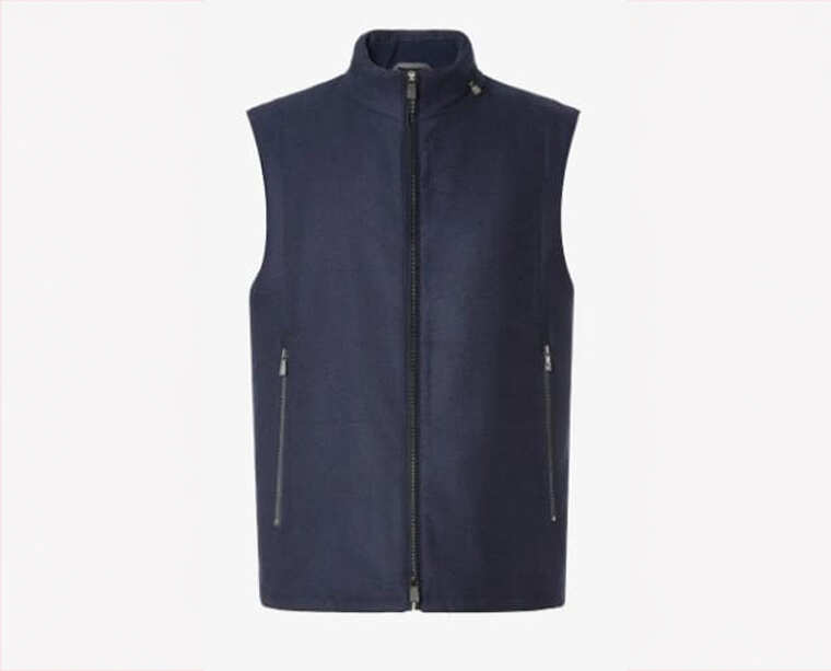 FOR MEN: Dark Blue Cashmere Blend Gilet From Corneliani