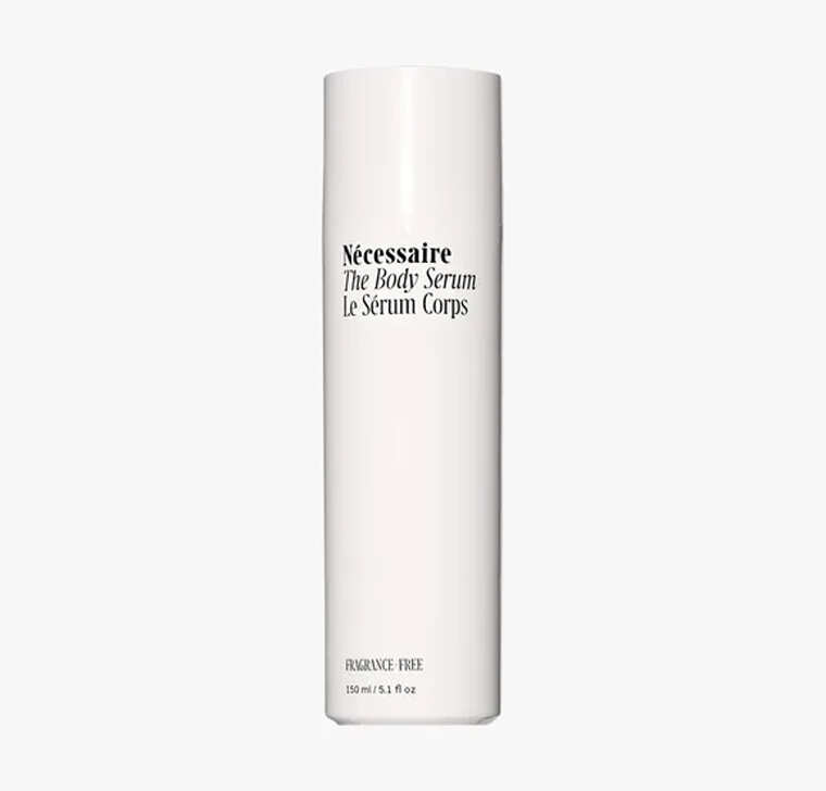 Nécessaire The Body Serum is a lightweight fragrance-free skincare serum that deeply hydrates and strengthens the skin barrie