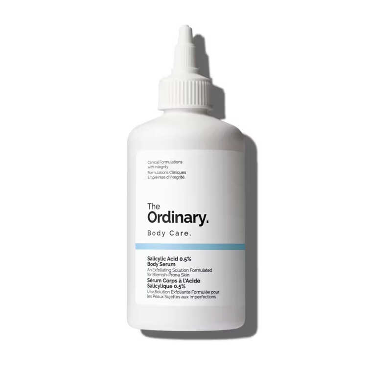 The Ordinary Salicylic Acid 0.5% Body Serum gently exfoliates body skin, unclogs pores, and improves rough texture and body a