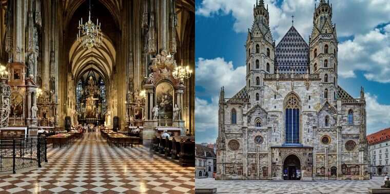 St Stephen’s Cathedral and historic streets in central Vienna