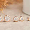 Luxury Crystal Small Round Stone Earrings Simple Fashion White Zircon Hoop  Earrings Retro Gold Color Creative Earrings For Women