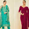 Buy Soch Women Pink & Green Embroidered Kurta With Churidar & Dupatta -  Kurta Sets for Women 7580285 | Myntra